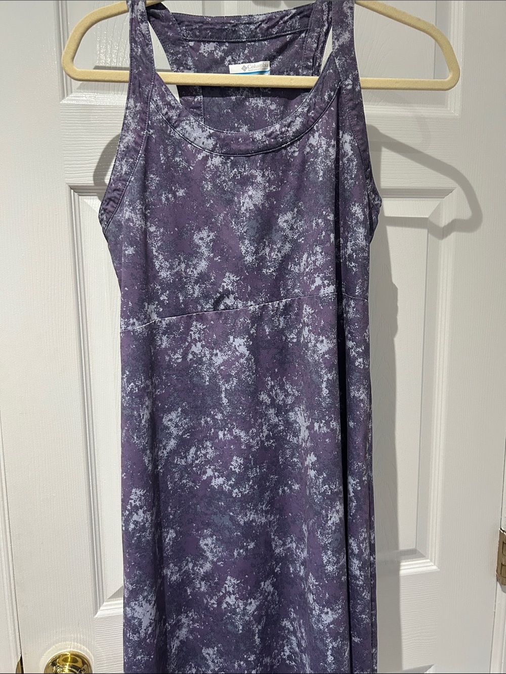 Columbia Purple Marble-Print Active Tank Dress
